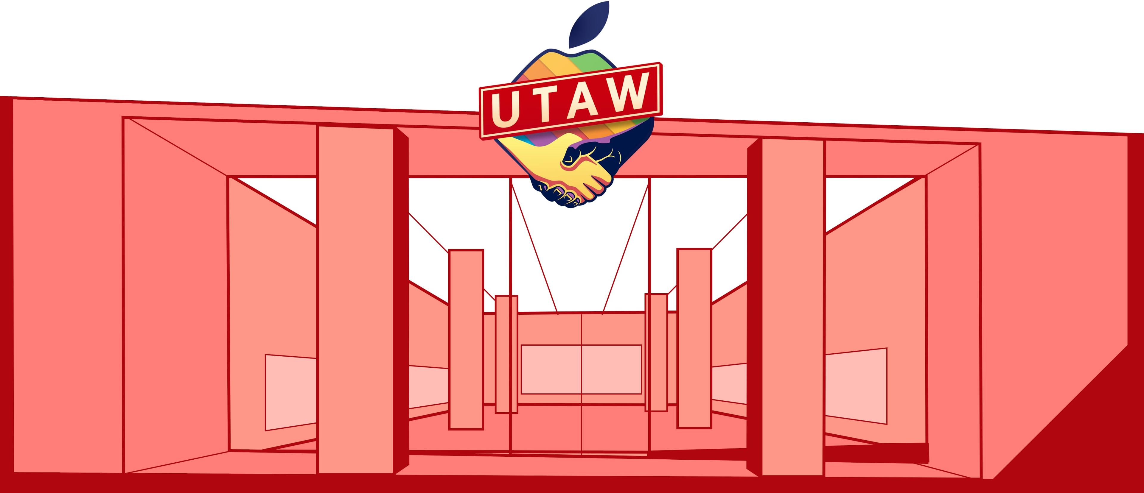 UTAW logo infront of apple store