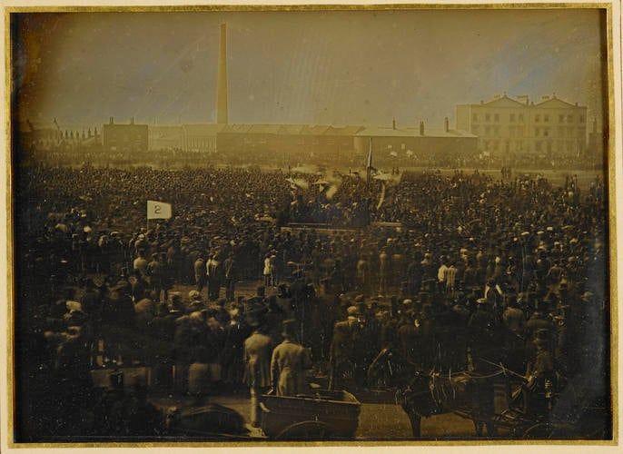 Daguerreotype of the Chartist Meeting on Kennington Common, 10 April 1848